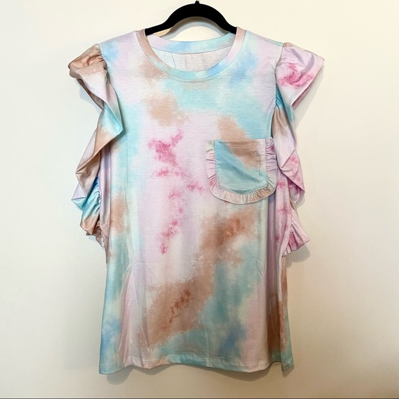 Ruffle Sleeve Top - NWOT - L - Picture 6 of 13